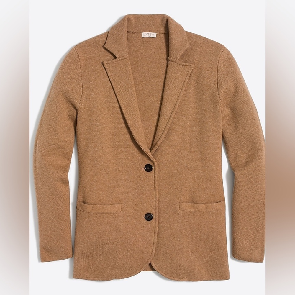 J. Crew JCrew Tan Knit Blazer Medium M